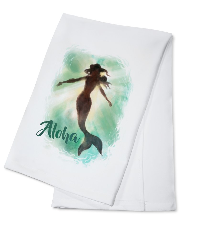 100% Cotton Mermaid Underwater Tea Towel - Decorative Hand Towel for Kitchen, Bathroom & Home Decor - Perfect for Beach House, Coastal Theme or Mermaid Lover's Gift