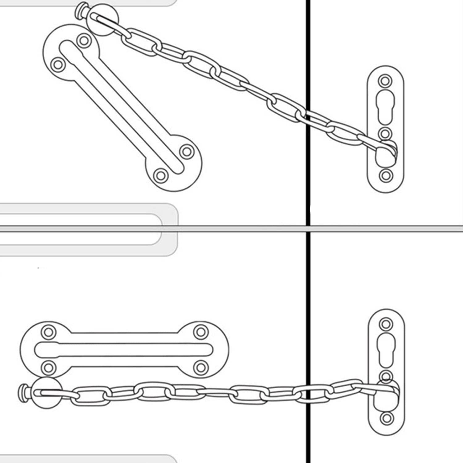 304 Stainless Steel Burglarproof Chain Door Guard - MroMax Home Security Lock for Enhanced Safety (Silver, 1-Pack) | Perfect for Apartments, Hotels & Residential Doors