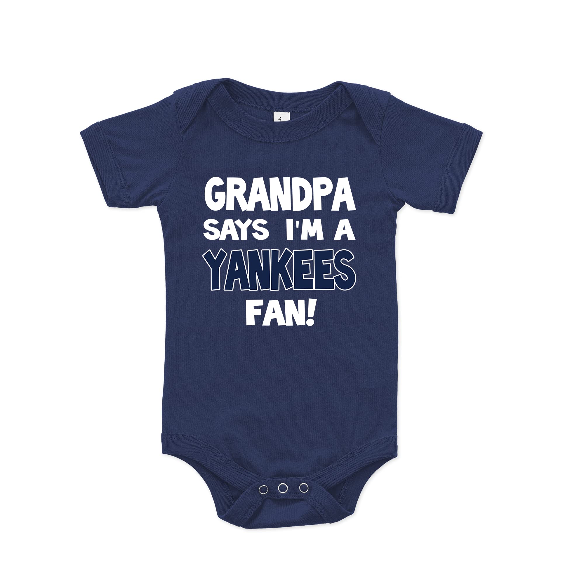 New York Yankees Fan Baby Bodysuit - Cute Grandpa Says I'm a Yankees Fan Onesie for Infants & Toddlers - Perfect for Baseball Games, Family Photos & Fan Gifts