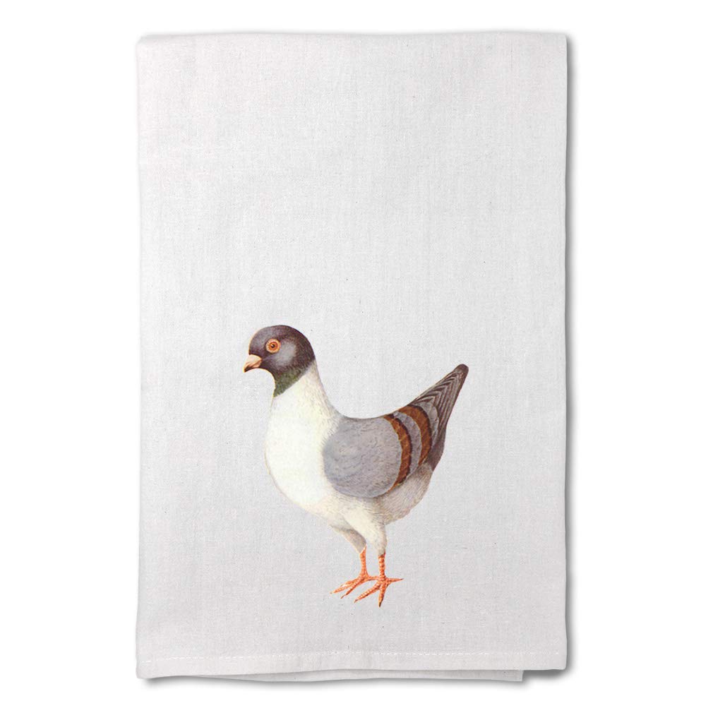 Vintage Style Printed Custom Decor Flour Sack Kitchen Towels - Pigeon Design, Dish Towels for Cleaning & Drying - Perfect for Farmhouse, Rustic & Vintage Kitchen Decor