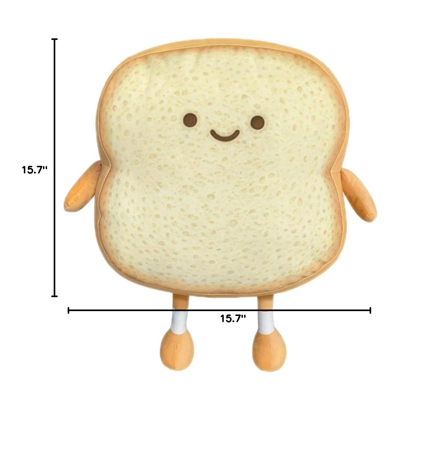 Soft Toast Bread Plush Pillow - Cute Sliced Bread Shaped Cushion with Facial Expression, Comfortable Stuffed Toy for Kids & Adults, Perfect Gift for Home, Bedroom Decor (Large) - Great for Sofa Lounging, Nap Time, and Cozy Home Decor