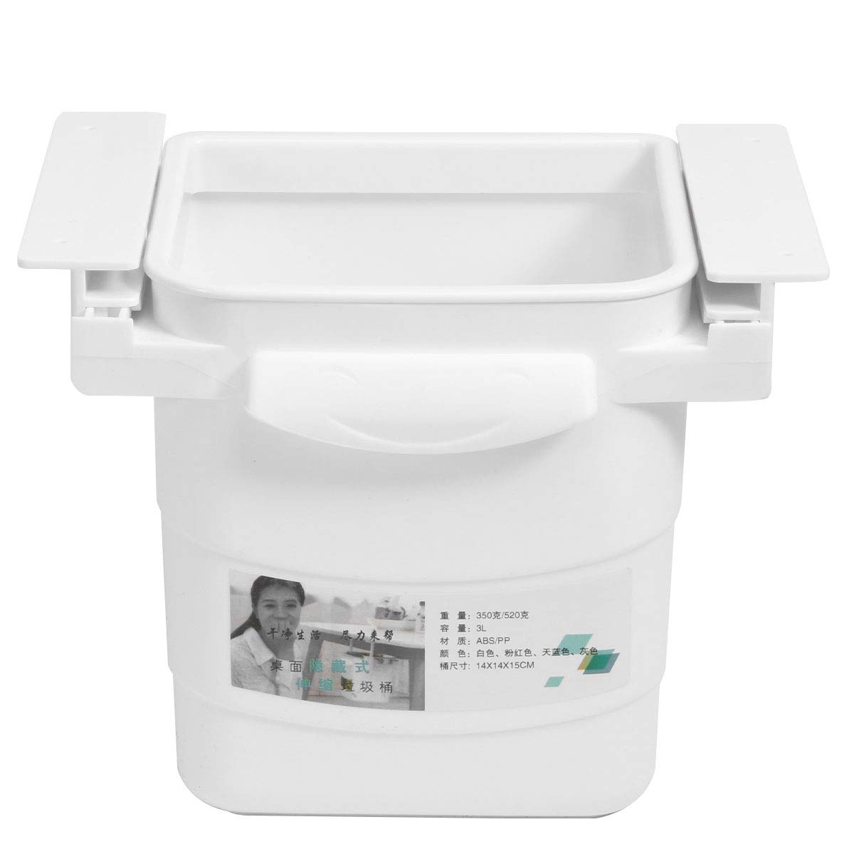 YARNOW 13 Gallon Plastic Trash Can with Lid - Durable Waste Bin for Home, Office, Kitchen & Bathroom - Space Saving Design, Easy to Clean - White (Perfect for Recycling, Composting & Daily Garbage Disposal)