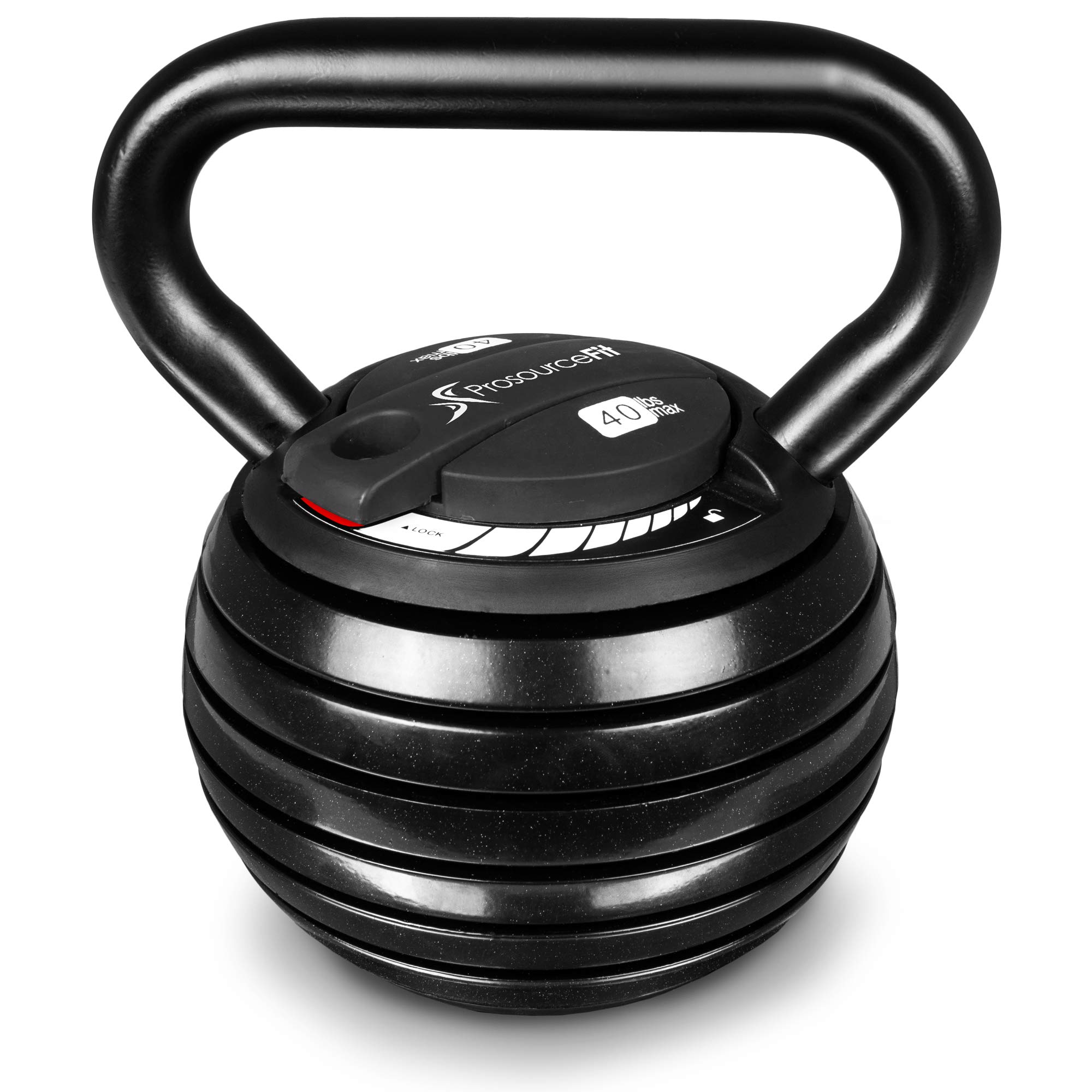 ProsourceFit Adjustable 40-lb Cast Iron Kettlebell Weight Set for Home Gym Strength Training - Perfect for Full Body Workouts, HIIT, CrossFit & Functional Fitness at Home