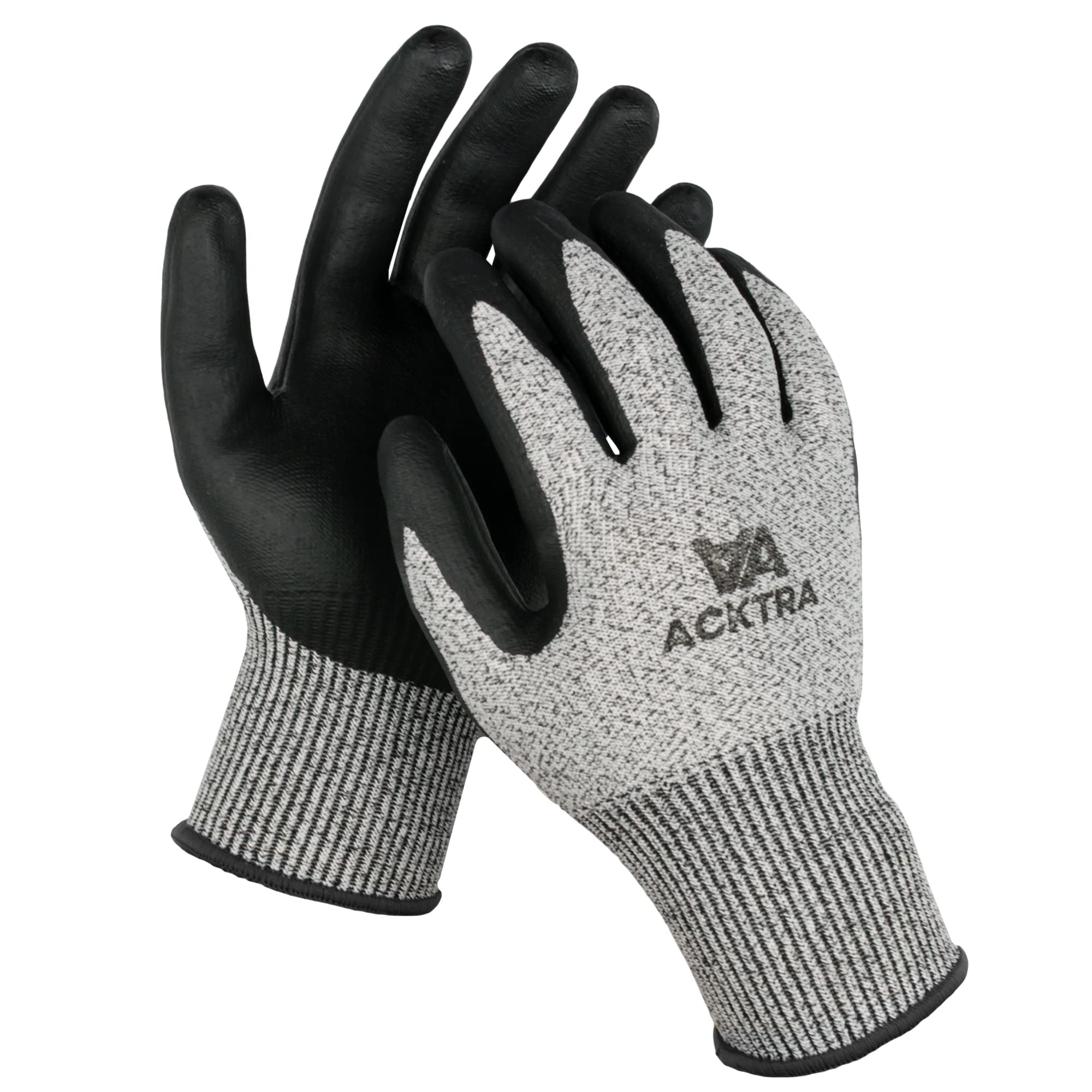 36 Pairs Cut Resistant Level 5 Safety Gloves EN 388 Certified - Foam Nitrile Coated Work Gloves for Men & Women - High Tear Resistance Construction Gloves Bulk Pack (ACKTRA WG015, Small) - Ideal for Construction, Warehouse, DIY Projects and Heavy Duty Work
