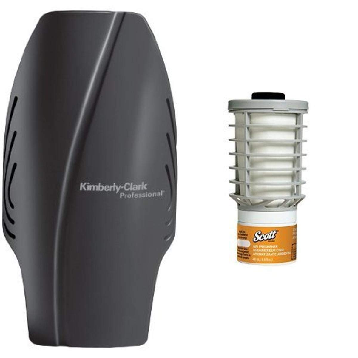 Kimberly-Clark Black Air Freshener Dispenser with 6 Citrus Refills - Automatic Scent Release for Home, Office & Car Odor Control