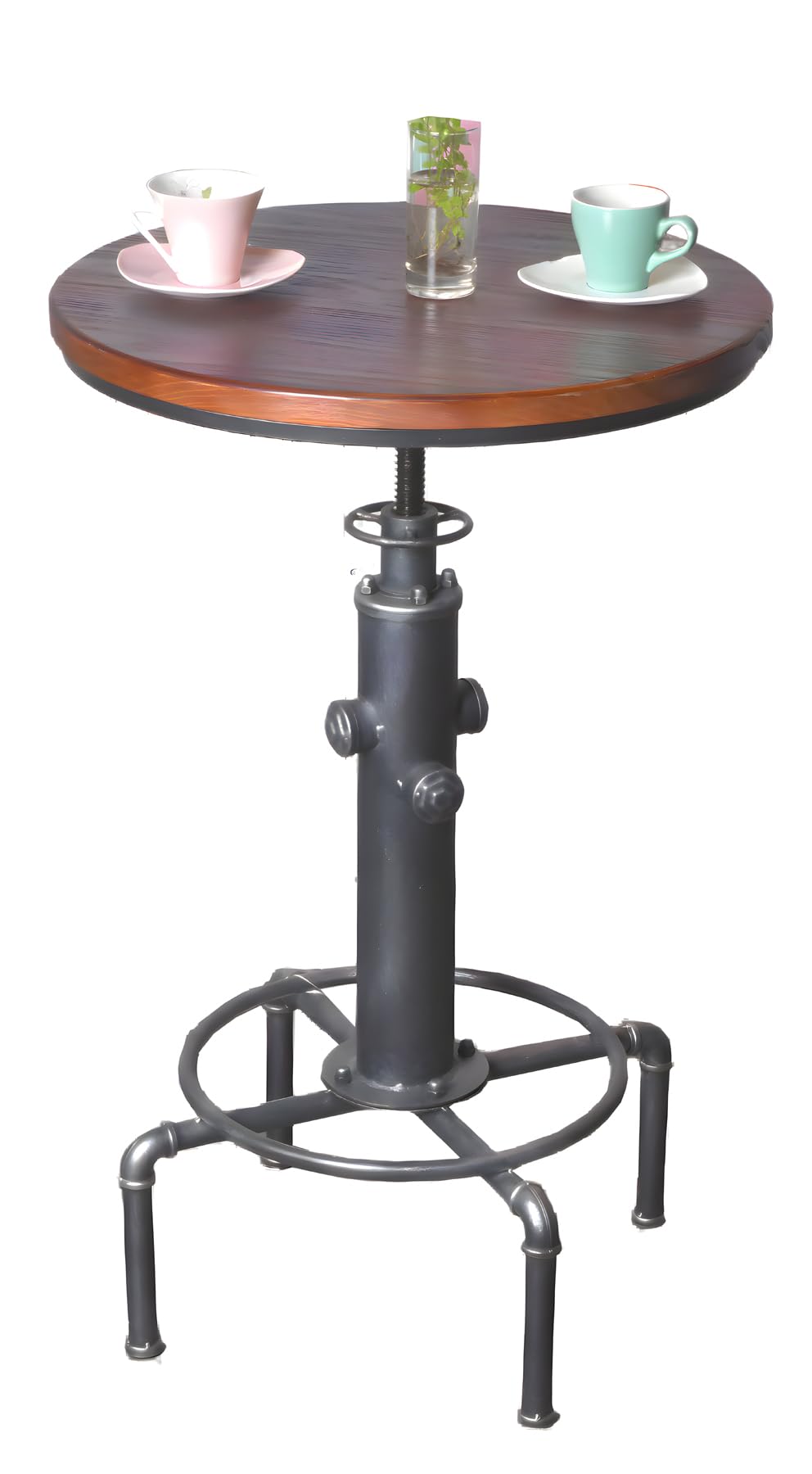Topower Adjustable Height Bar Table 31.5-41.3 Inches - Industrial Style Pub Table for Kitchen, Dining Room, Coffee Shop & Bistro - Perfect for Entertaining, Breakfast Nook or Small Space Dining