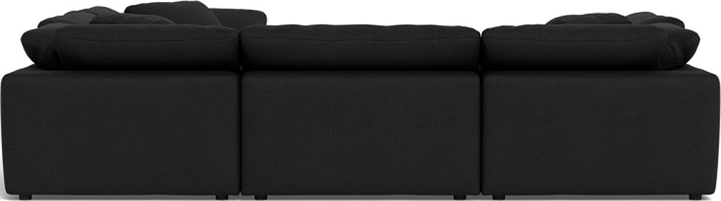 Fluffy 6-Piece Sectional Sofa with Ottoman - Soft Modular Couch Set for Living Room, Lounge & Family Room - Perfect for Relaxing, Entertaining & Movie Nights
