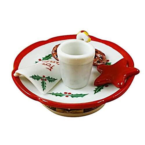 Rochard Santa Cookie Limoges Porcelain Box with Removable Lid - Perfect for Christmas Gift Exchange, Cookie Storage & Holiday Home Decor