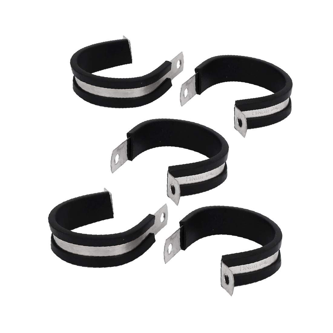 X-DREE 42mm EPDM Rubber Lined P Clips - Heavy Duty Cable Hose Pipe Clamps Holder (5 Pack) - Perfect for Automotive Wiring, Marine Applications & Industrial Pipe Organization