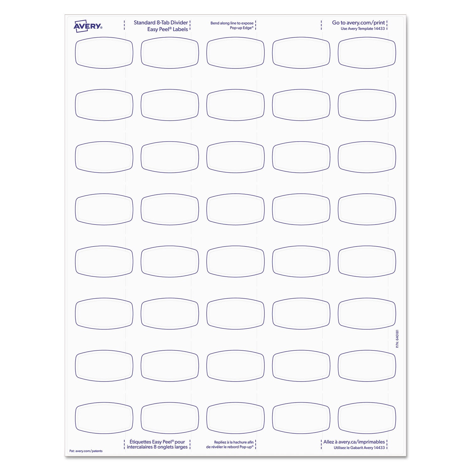 Avery® Big Tab Printable White Label Tab Dividers - 8 Tabs, 11 x 8.5 Inches, White, 20 Sets - Perfect for Office Organization, School Binders & Filing Systems