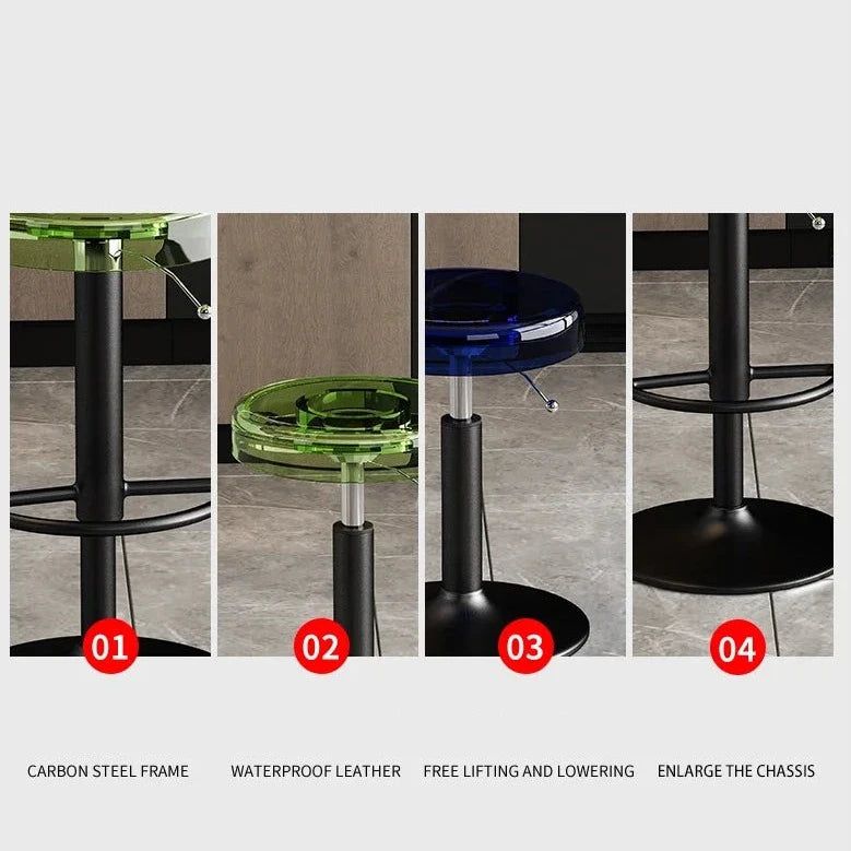 Premium Acrylic Kitchen Island Bar Stool - Modern High-End Counter Stool for Dining & Entertaining - Perfect for Home, Restaurant & Cafe Use