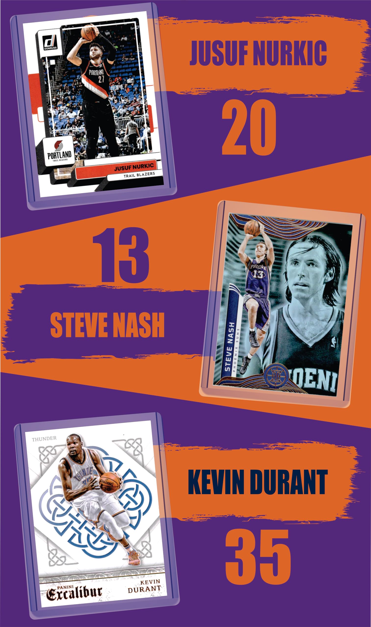 Phoenix Suns NBA Trading Cards Collection - Devin Booker, Kevin Durant, Bradley Beal, Steve Nash, Jusuf Nurkic, Josh Okogie Basketball Stars & GOATs Cards with Wristbands | Perfect Gift for Basketball Fans, Collectors and Sports Memorabilia Enthusiasts