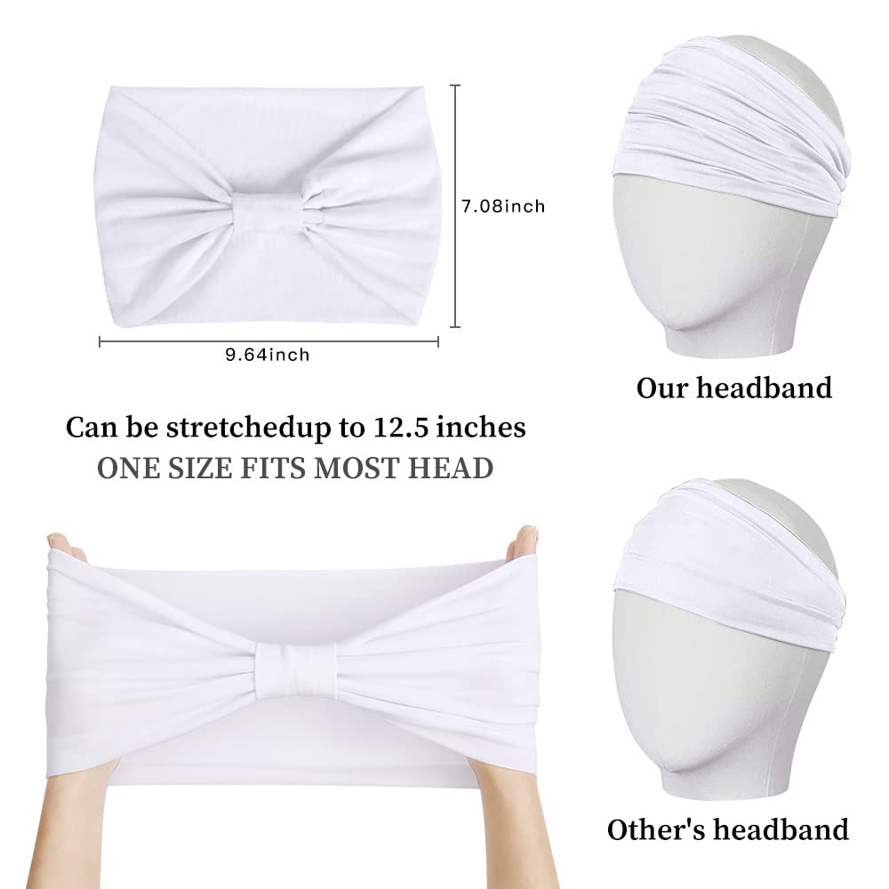 7'' Extra Wide Non-Slip Boho Headbands for Women - Fashion Knotted Yoga & Workout Head Wraps - African Hair Accessories for Gym, Running, and Everyday Style