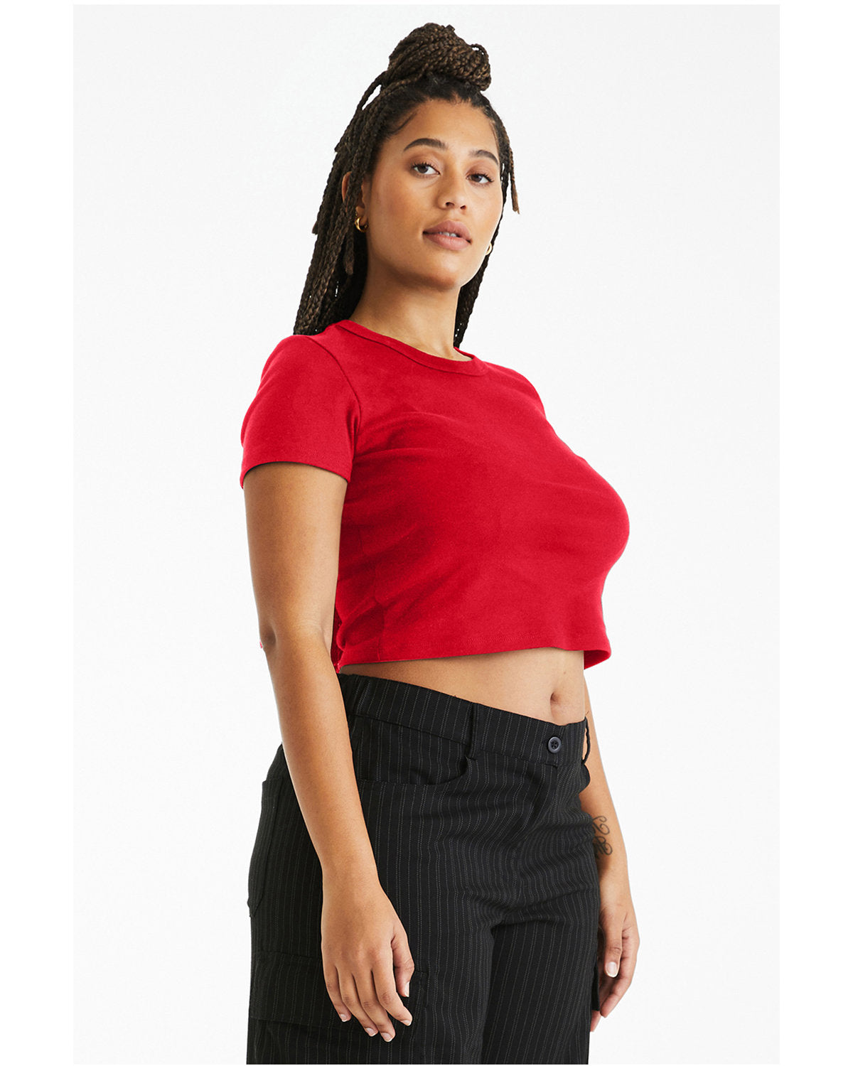 Bella + Canvas 1010BE Women's Micro Ribbed Baby Tee - Soft Comfort Fit Short Sleeve T-Shirt for Casual Wear, Maternity & Layering