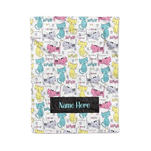 Personalized Funny Cat Lover Fleece Throw Blanket - Soft Warm Lightweight Blanket Gift for Cat Owners (Small/Medium/Large) - Perfect for Couch, Bed, Sofa & Winter Snuggles