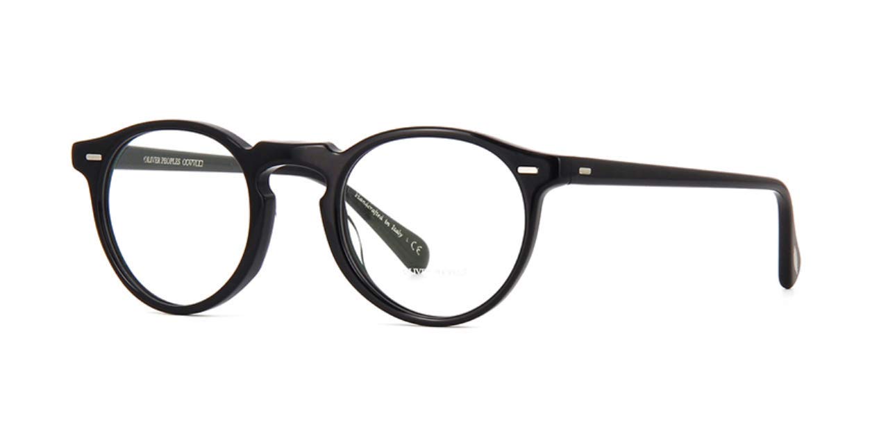 Oliver Peoples Gregory Peck 5186 1005 Black Acetate Eyeglass Frames - Classic Vintage Style for Men & Women | Perfect for Office, Reading & Everyday Wear