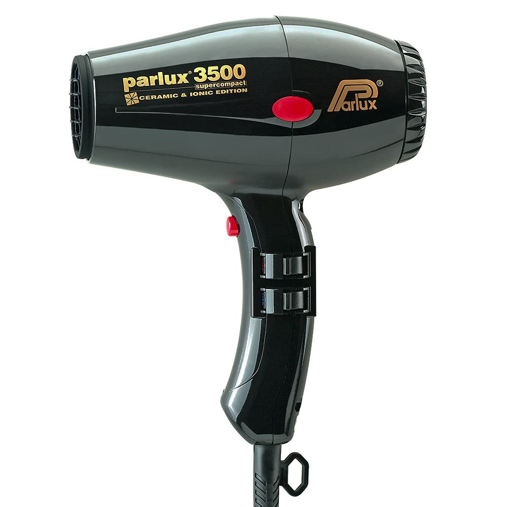 Parlux 3500 Super Compact Ceramic Ionic Hair Dryer with Hot Blow Attachment - Professional Salon Quality Blow Dryer for Fast Drying & Frizz Control - Perfect for Home Use, Travel & Salon Styling