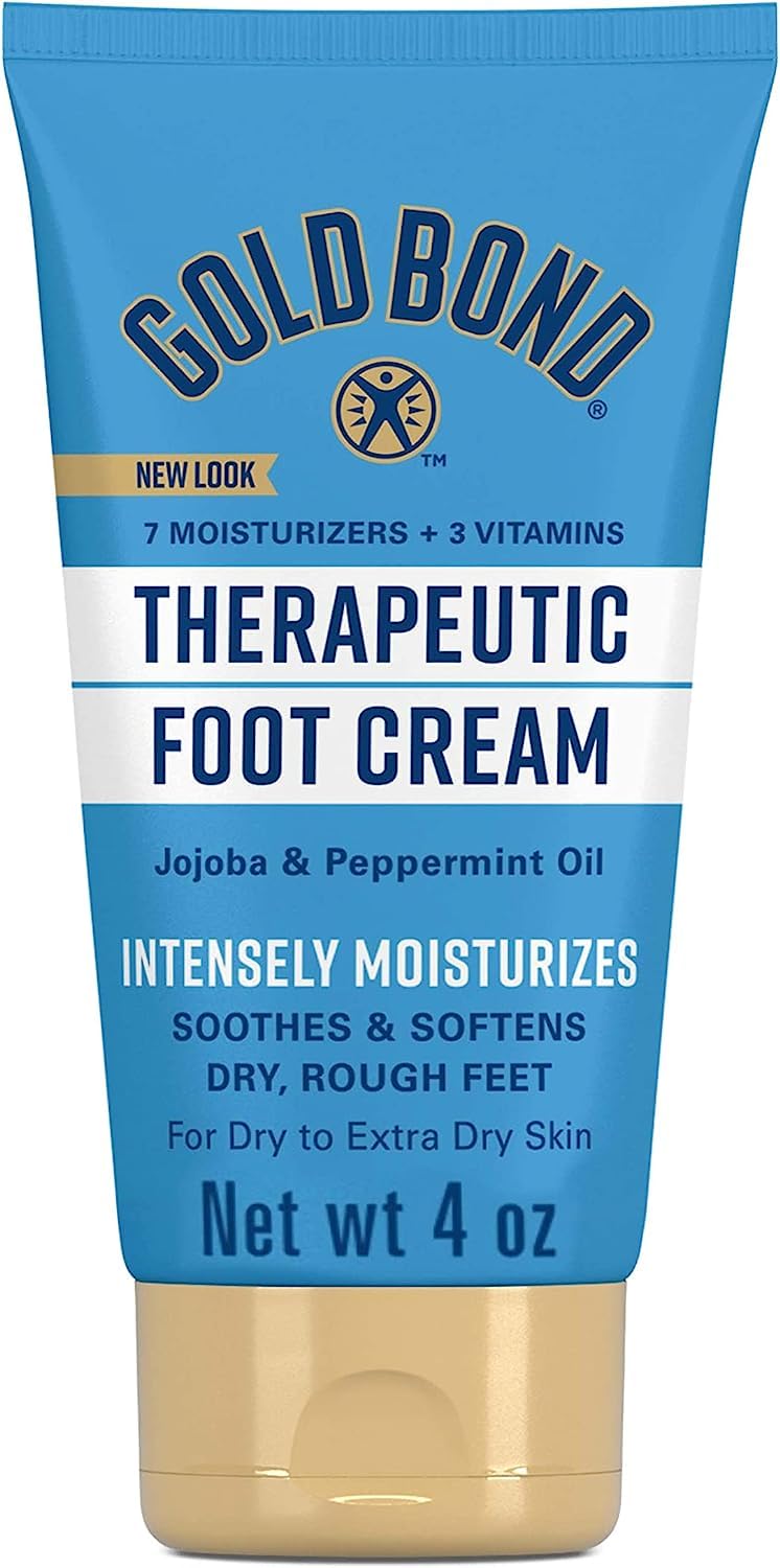 Gold Bond Foot Cream for Dry Cracked Feet - Triple Action Relief with Moisturizers, 4 fl oz (118 ml) Pack of 6 - Heels & Callus Treatment for Men & Women - Perfect for Daily Foot Care & Pedicures