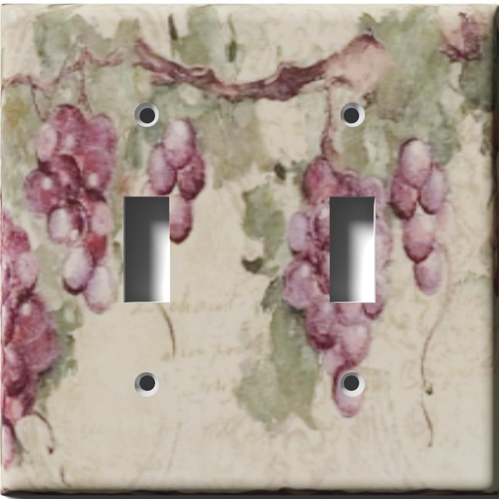 Vintage Grapevine Light Switch Cover - Double Toggle Wall Plate for Home Decor