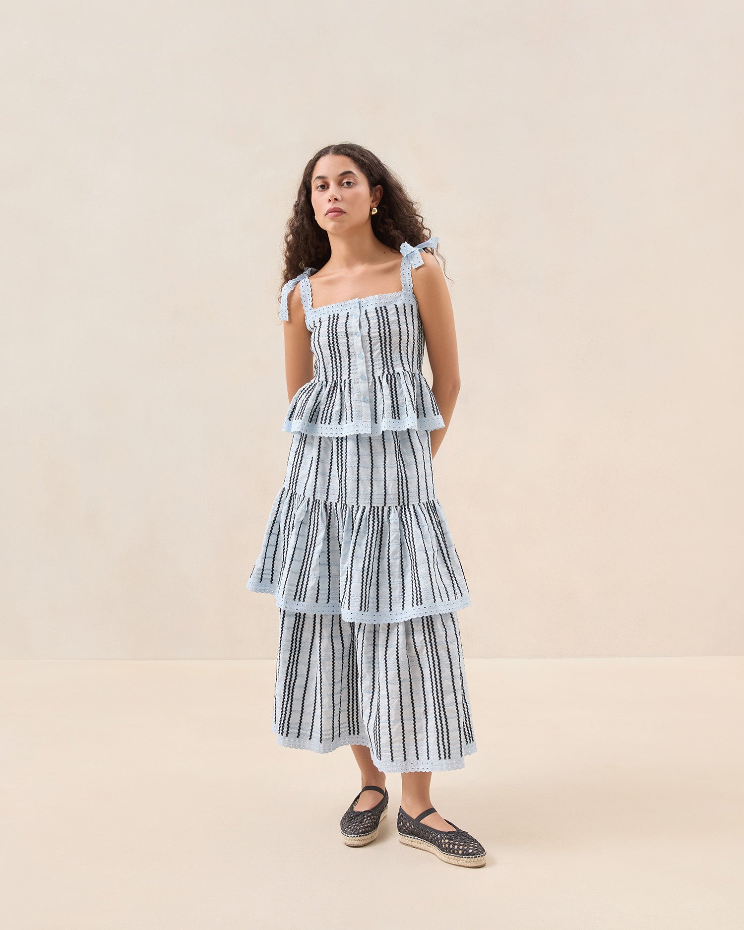 Stylish Light Blue Tiered Skirt for Women | Flowy Summer Skirt with Ruffle Layers | Perfect for Beach, Vacation & Casual Outfits