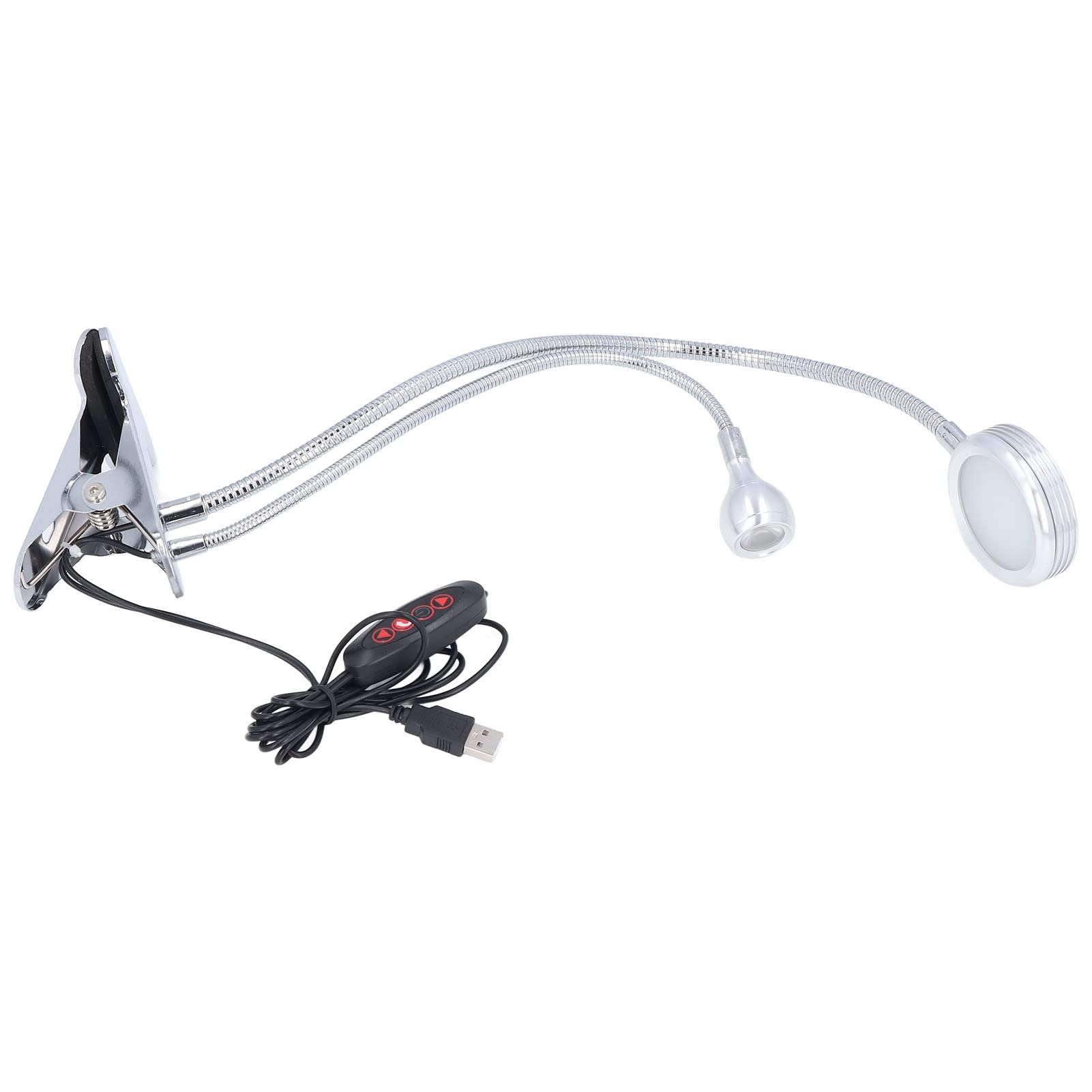 Zerodis Clip On Desk Lamp - Dimmable LED Reading Light with Flexible Gooseneck, USB Powered Night Light for Bed, Study, Office, Computer Work (Black) | Perfect for Reading, Studying, Working & Nighttime Use