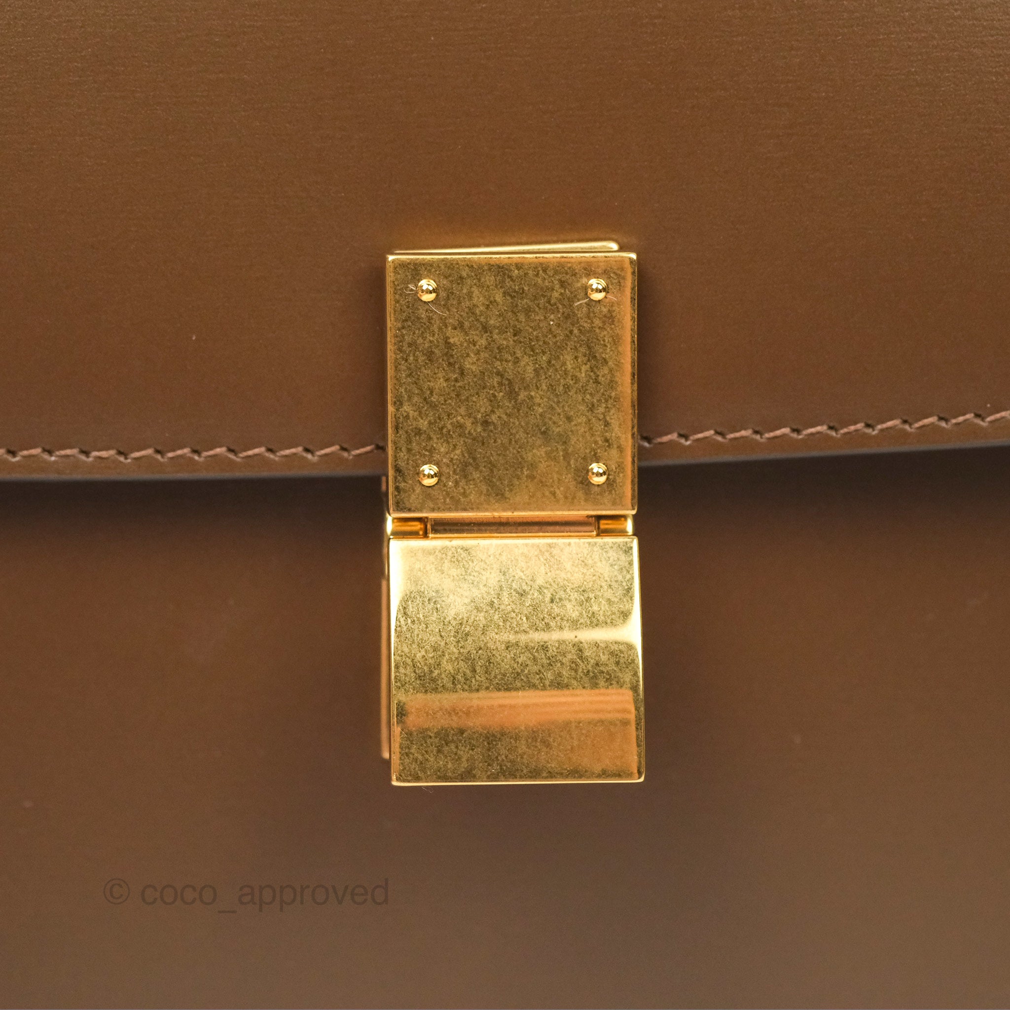 Celine Teen Classic Box Flap Bag in Caramel Calfskin Leather - Perfect for Work, Travel & Everyday Luxury