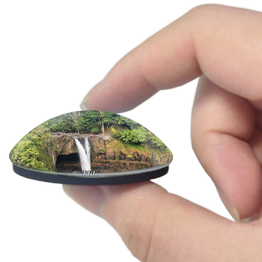 Hilo Rainbow Falls Hawaii USA 3D Refrigerator Magnet - Crystal Glass Souvenir for Whiteboard & Fridge - Perfect Travel Gift & Home Decor