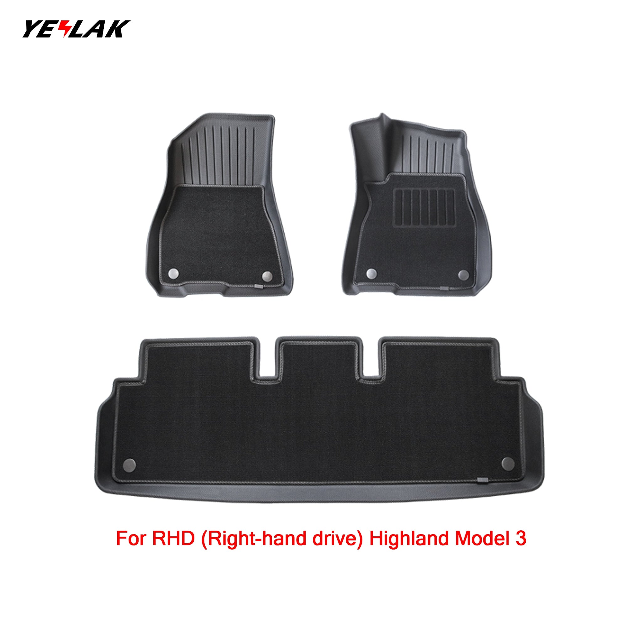 Premium Right Hand Drive Floor Mats for Tesla Model 3 & Model 3 Highland (2017-2024) - All-Weather Protection & Custom Fit - Perfect for Daily Commuting & Road Trips