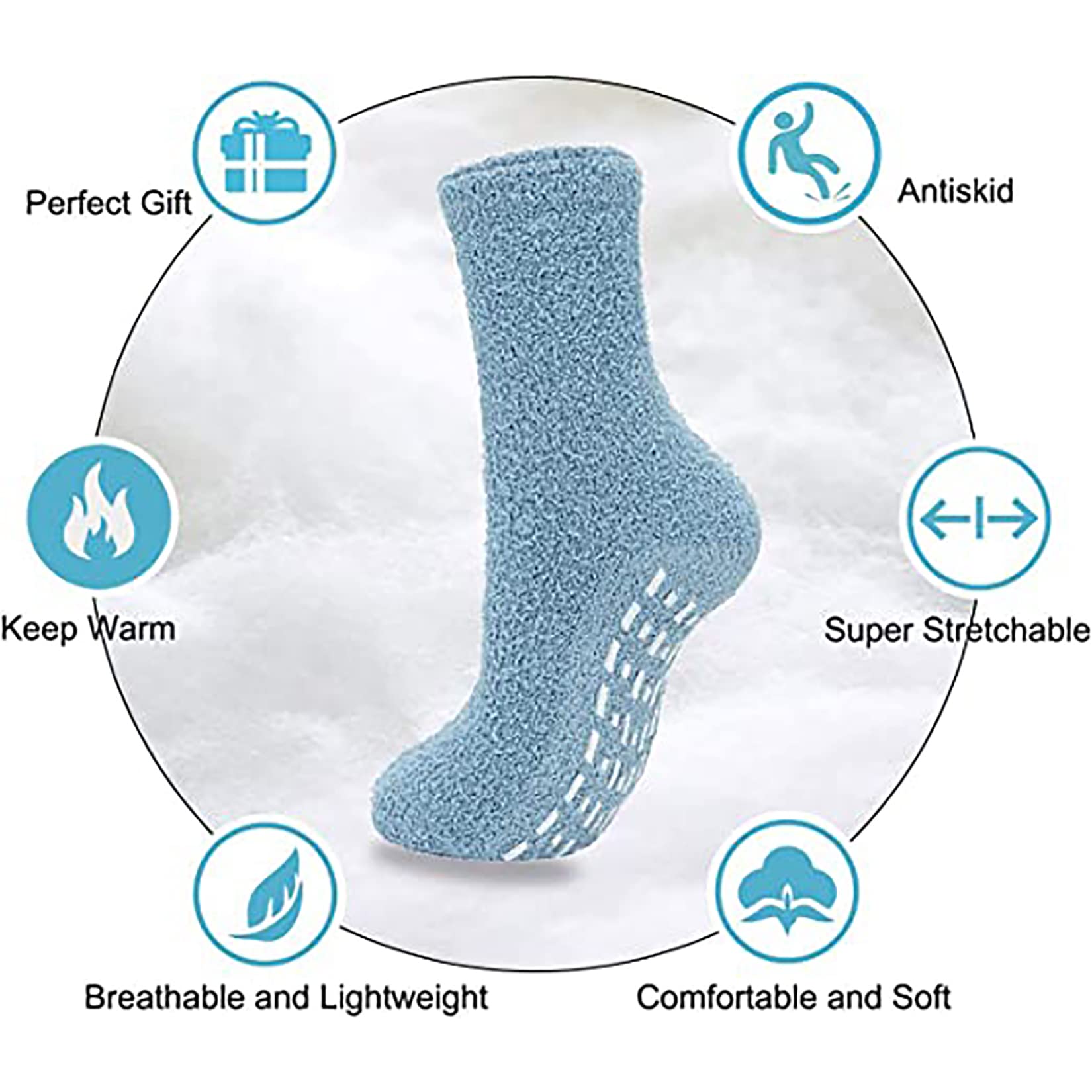 Century Star Non-Slip Fuzzy Socks for Men - Warm Winter Grip Slipper Socks with Fluffy Interior - Cozy Hospital, Sleeping & Christmas Gift Socks for Home, Travel and Relaxation