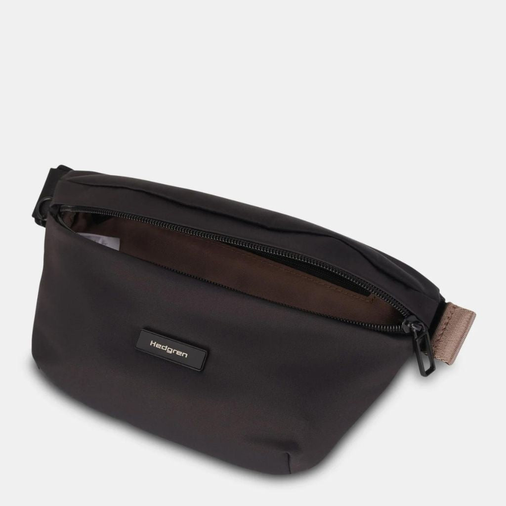 Hedgren Halo Waist Pack - Black Crossbody Fanny Pack for Men & Women | Water-Resistant Travel Belt Bag for Hiking, Running, Gym & Outdoor Activities
