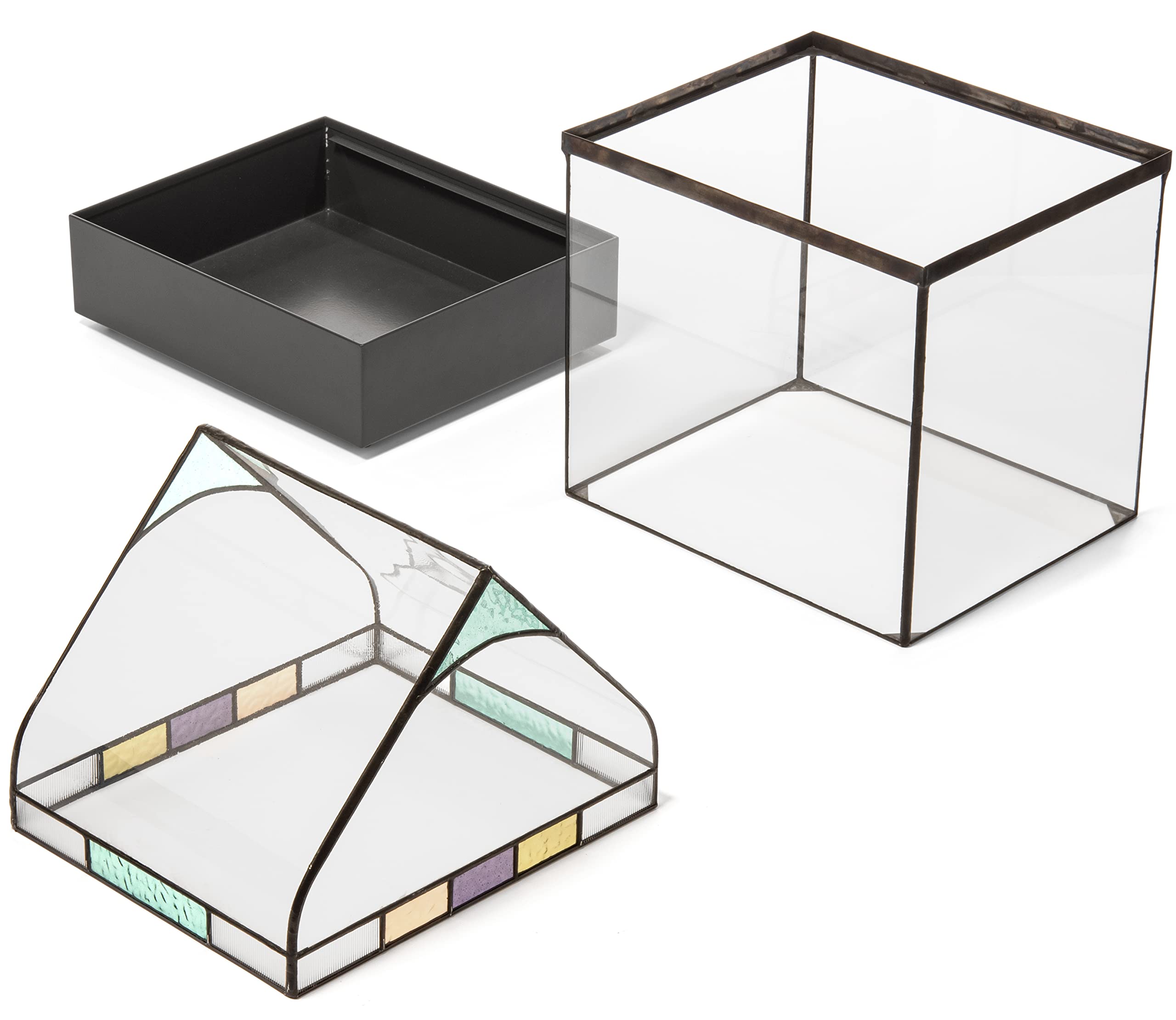 H Potter Large Glass Terrarium Wardian Case - Perfect for Indoor Plants, Succulents & Home Decor