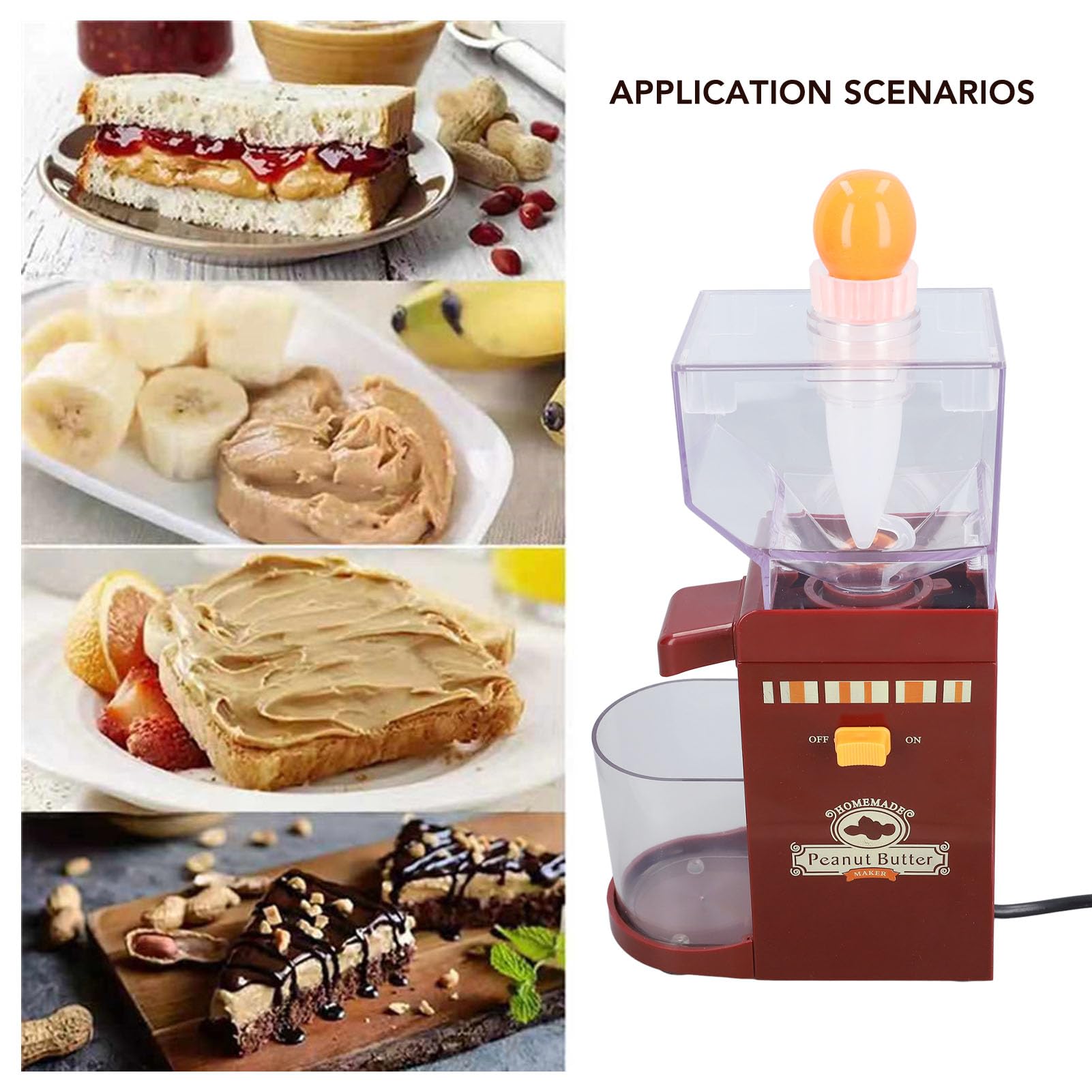 Electric Peanut Butter Maker Machine - Home Nut Grinder for Almonds, Cashews, Hazelnuts & Sesame - Anti-Slip Design - Perfect for Healthy Snacks, Smoothies & Baking