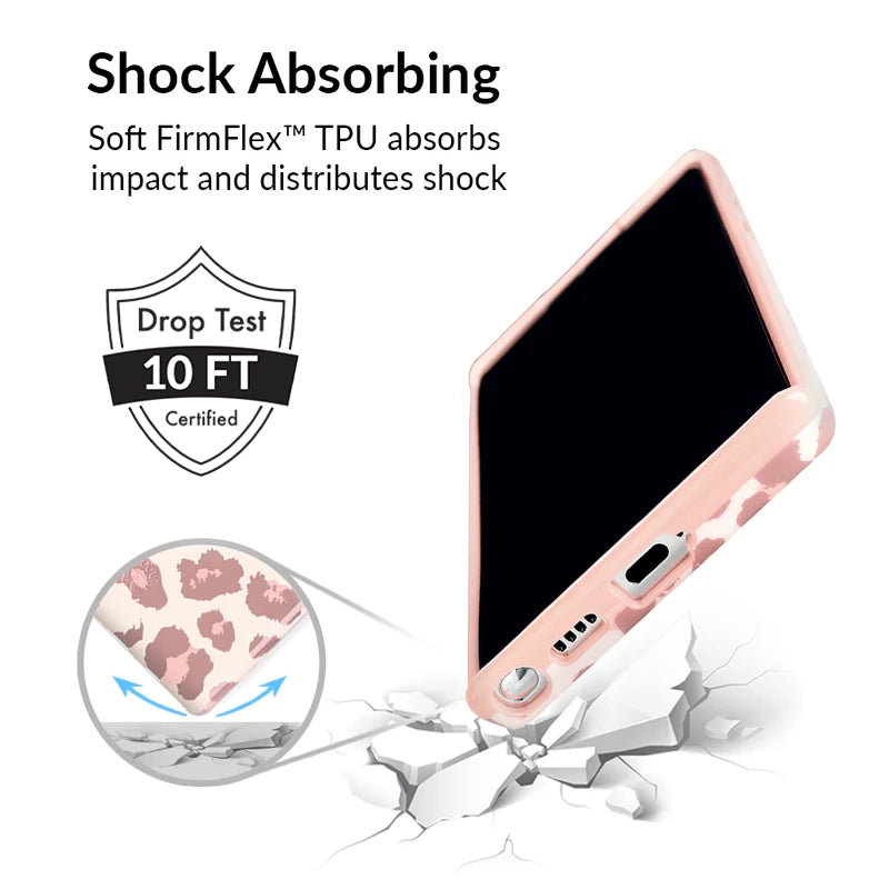 Samsung Galaxy Phone Case - Blush Leopard Print Protective Cover for Samsung S21/S20/S10/Note 20 - Stylish & Durable Slim Fit Case for Everyday Use & Travel