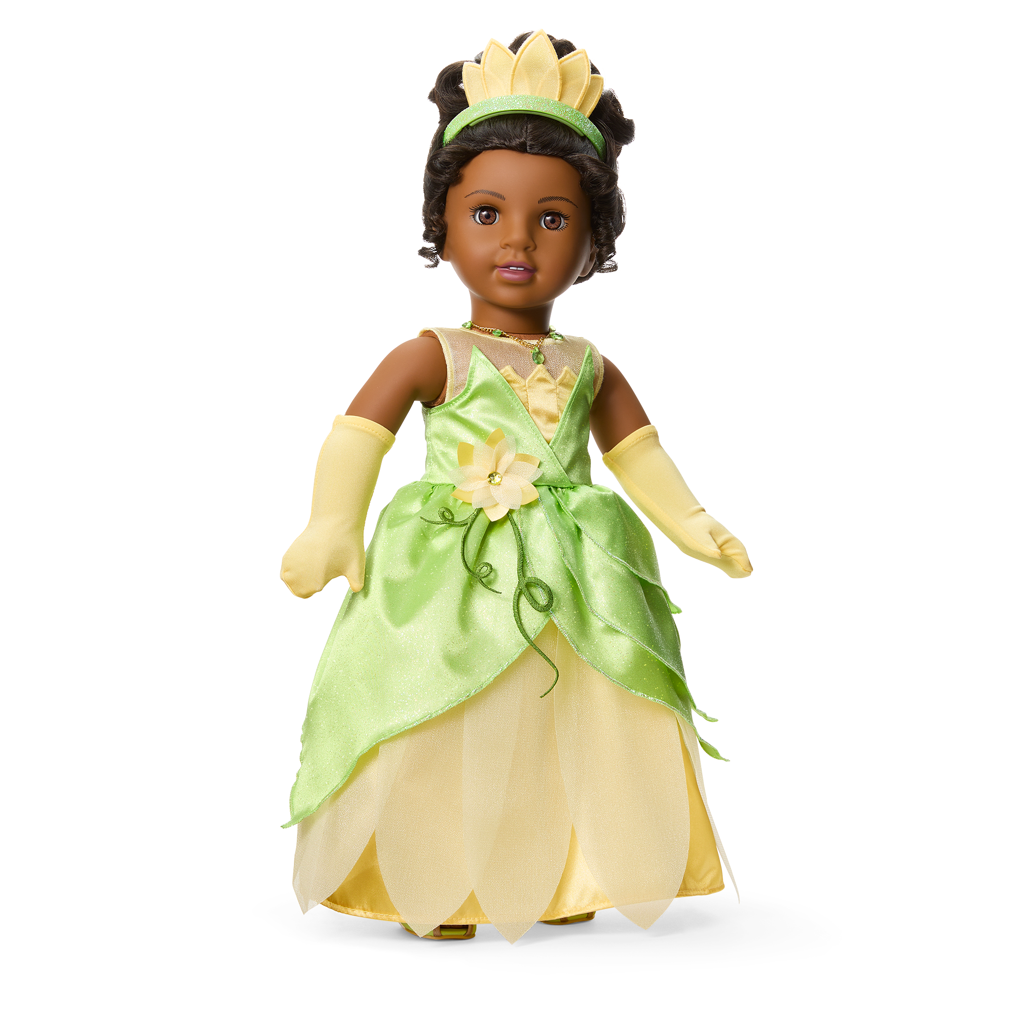 American Girl Disney Princess Tiana 18 Inch Doll - Collectible African American Doll with Beautiful Dress, Perfect Gift for Girls Ages 6+ | Birthday, Christmas, Role Play & Display