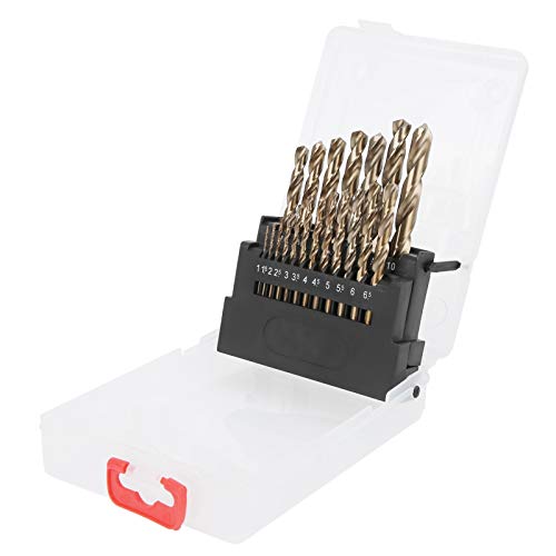 Premium M35 Cobalt Steel Drill Bit Set - 19Pcs High Hardness Heat Treated Twist Drill Bits for Stainless Steel & Die Steel - Perfect for Metalworking, Woodworking & DIY Home Projects