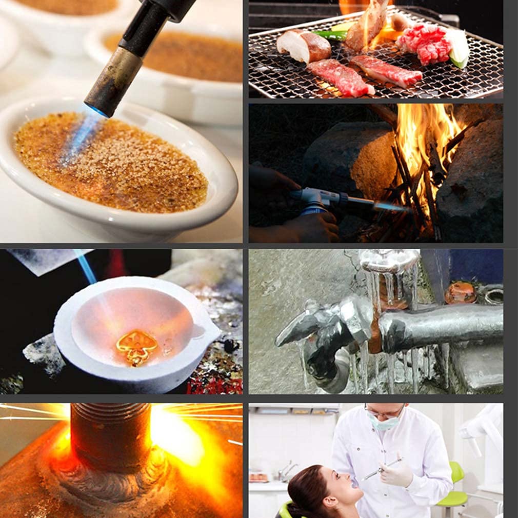 Brite Fire Torch Lighter - Windproof & Waterproof Butane Lighter for Kitchen, BBQ, Camping, Grilling, Candle Lighting - Perfect Outdoor Survival Tool & Men's Gift (Brown, Gas Not Included)