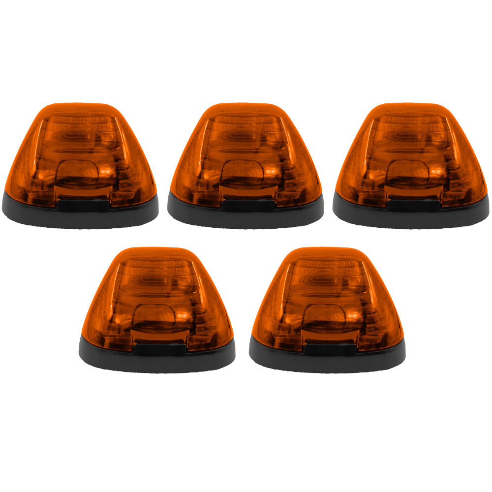 Ford Super Duty 1999-2016 5-Piece Amber Cab Roof Light Kit - Front & Rear Facing Ultra High Power LED Lights (For Models Without Factory Cab Lights) - Durable Amber Lens - Perfect for Off-Roading, Truck Customization & Emergency Vehicles