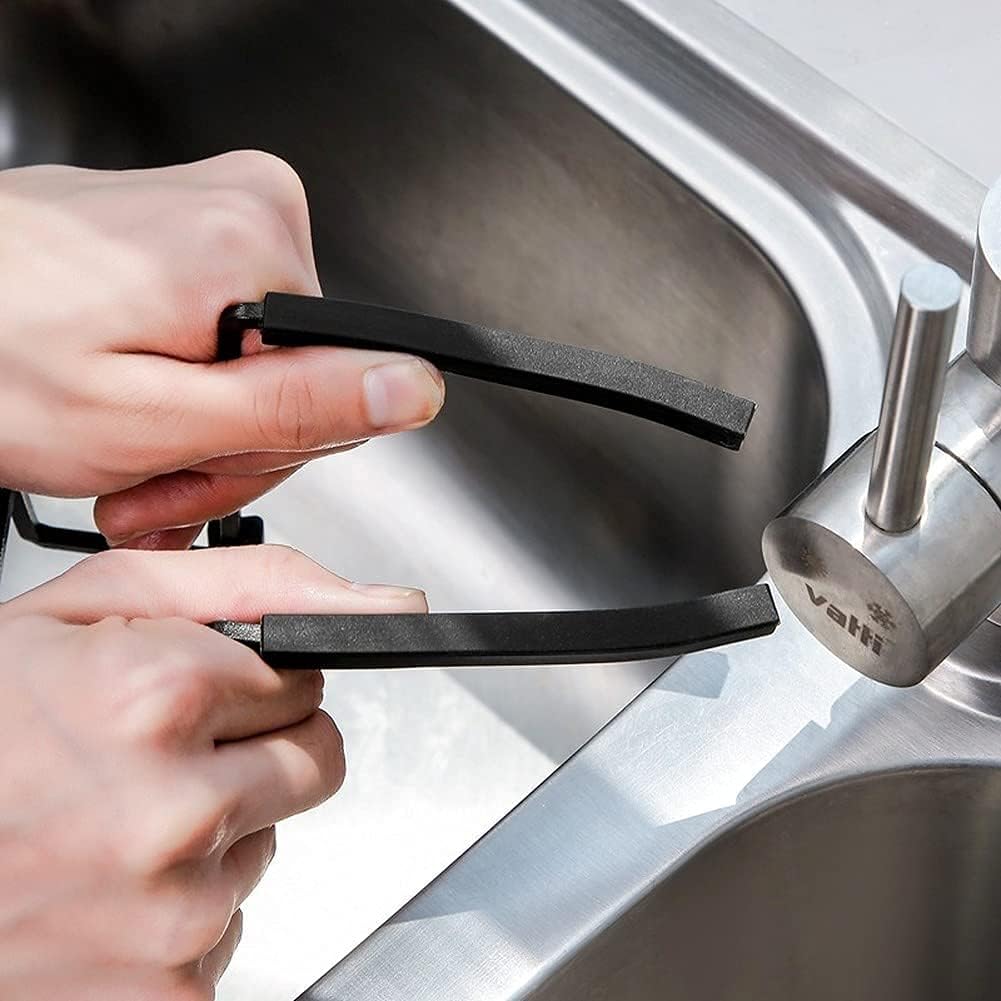Stainless Steel Wall Mounted Kitchen Sponge Holder & Soap Tray - Durable Metal Sponge Caddy Organizer for Sink, Countertop - Perfect for Kitchen, Bathroom, RV & Office (Black)