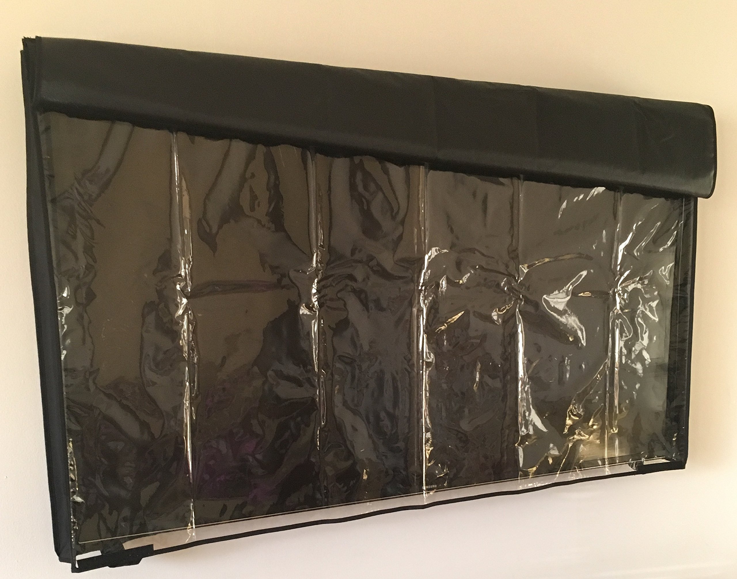 COMP-BIND 55'' Outdoor Waterproof TV Cover - Clear Transparent Water Resistant Black for LCD & Plasma TVs, 52.25''W x 4''H x 31.25''H, Perfect for Patio, Garden, and Poolside Use