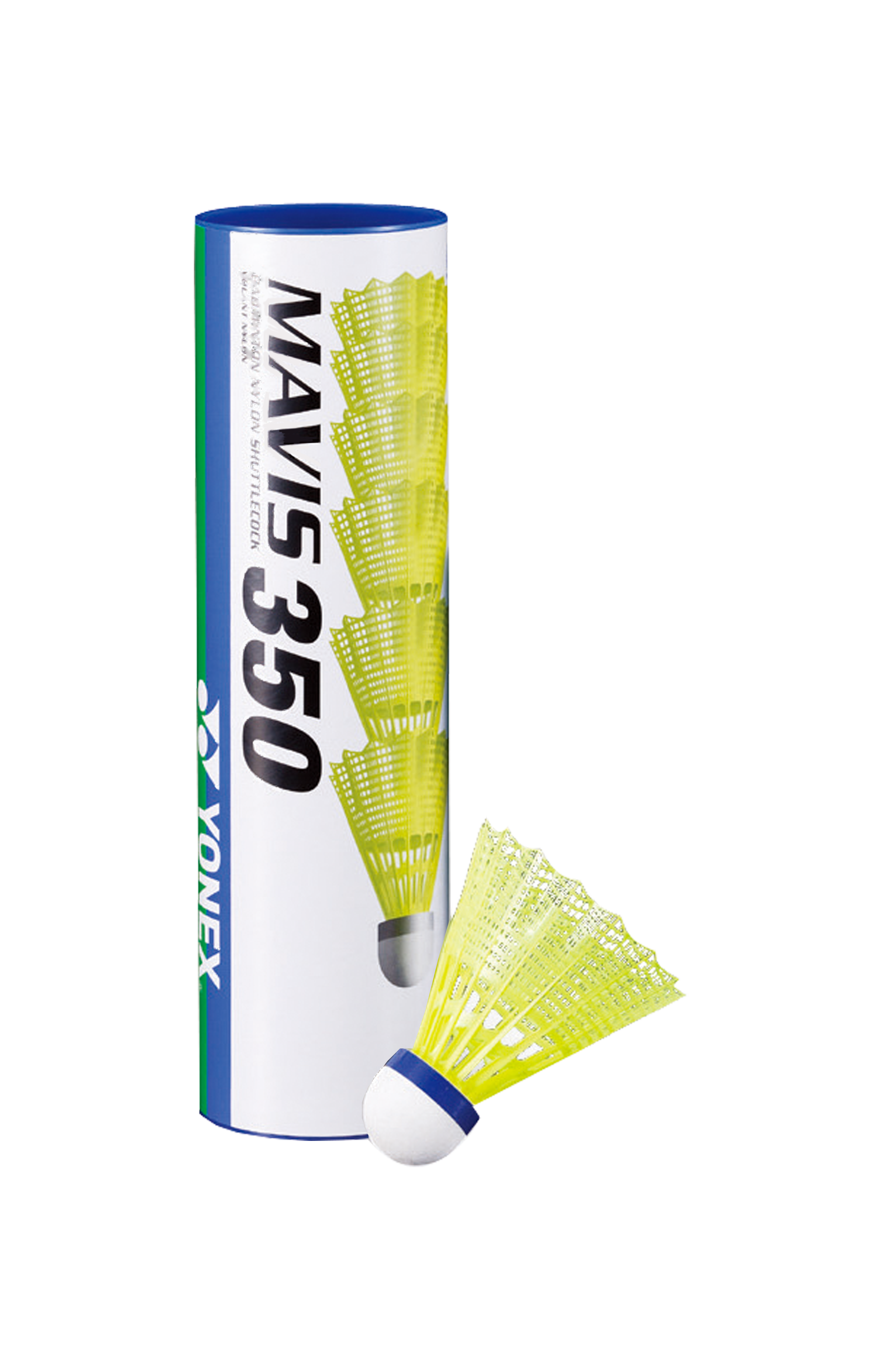 Yonex Mavis 350 Blue Cap Medium Speed Badminton Shuttlecocks (6 Pack) - Perfect for Recreational Play & Training Sessions