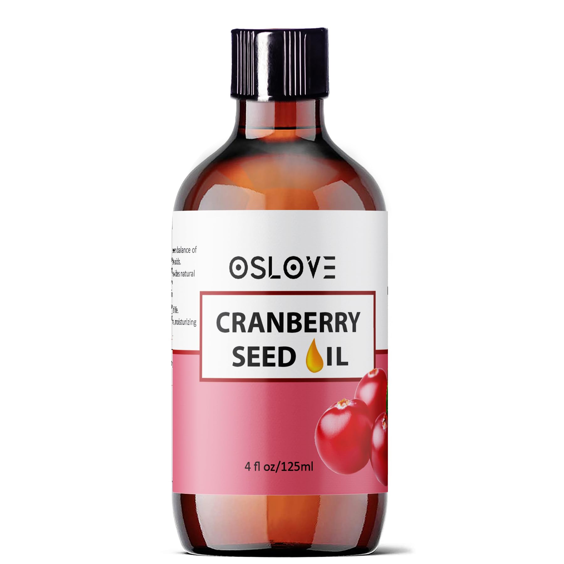 Organic Cold-Pressed Cranberry Seed Oil 4 oz - 100% Pure Unrefined for Skin & Hair Care | Natural Anti-Aging Moisturizer | Face, Body & Scalp Treatment | DIY Beauty Recipes & Massage Oil