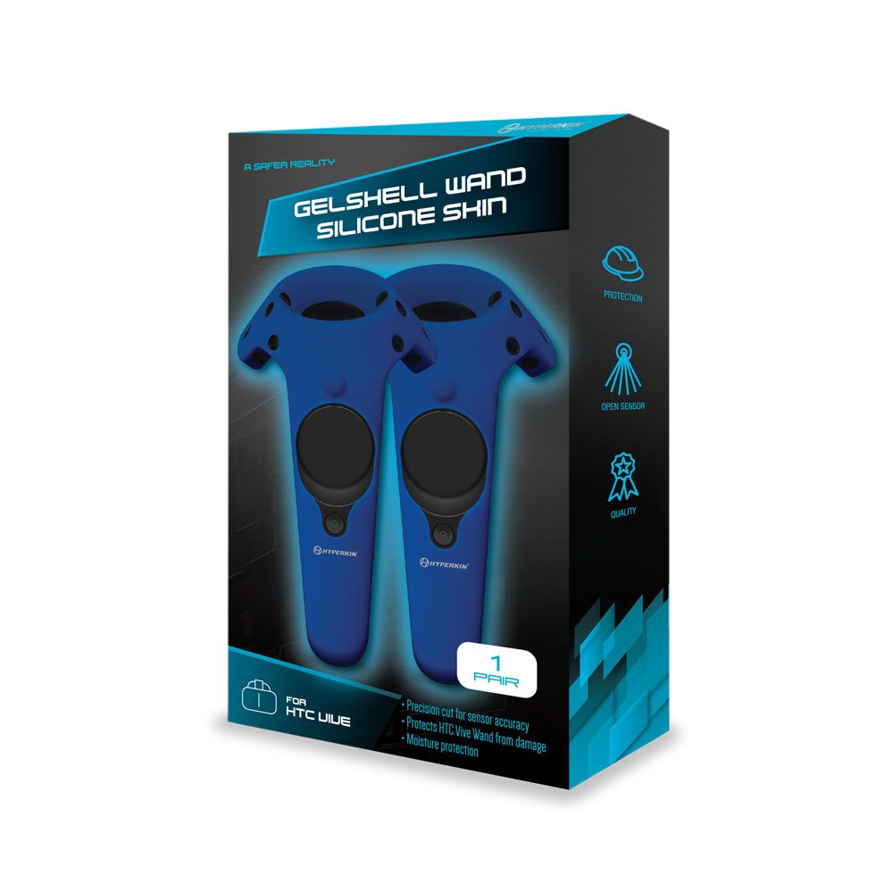 Hyperkin GelShell Silicone Skin Cover for HTC Vive Pro & HTC Vive Controllers - Blue (2-Pack) | Protective Grip for VR Gaming, Exercise & Virtual Reality Experiences