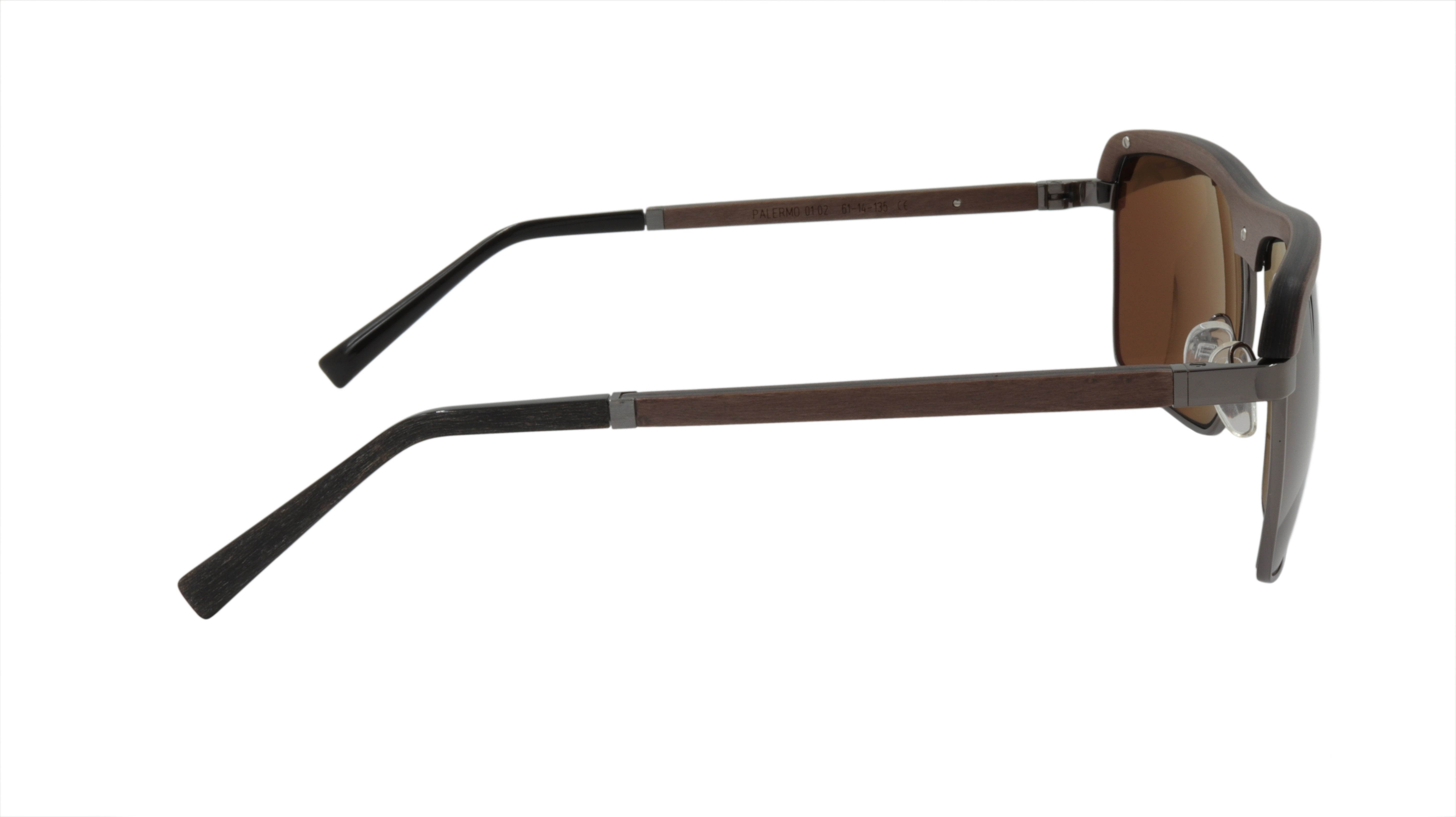 Premium GOLD & WOOD Sunglasses - Brown Wood & Gun Metal Black Frame - Stylish UV Protection Shades for Outdoor Activities & Fashion