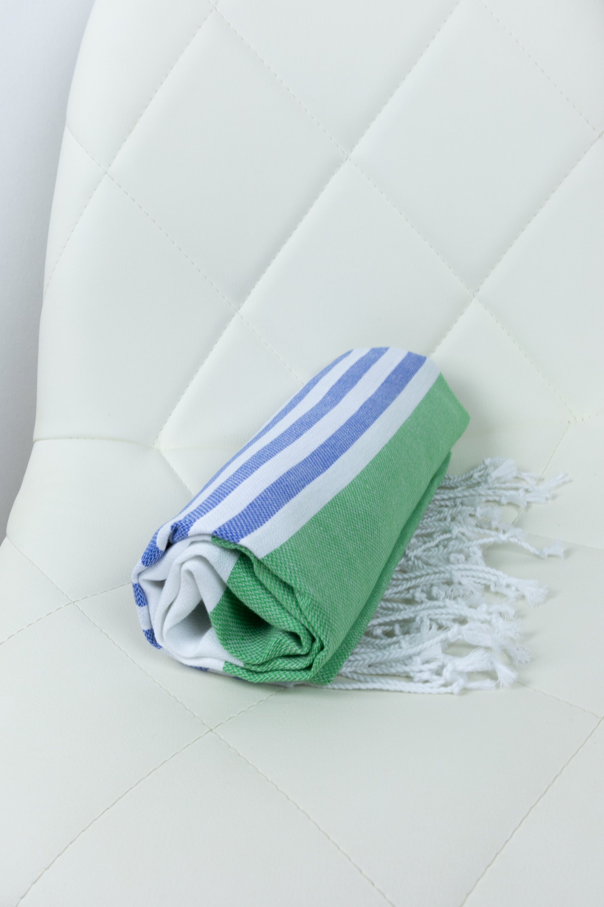 Premium Turkish Cotton Towel - Inka Collection in Green & Blue - Soft, Absorbent & Quick-Drying for Beach, Spa & Home Use