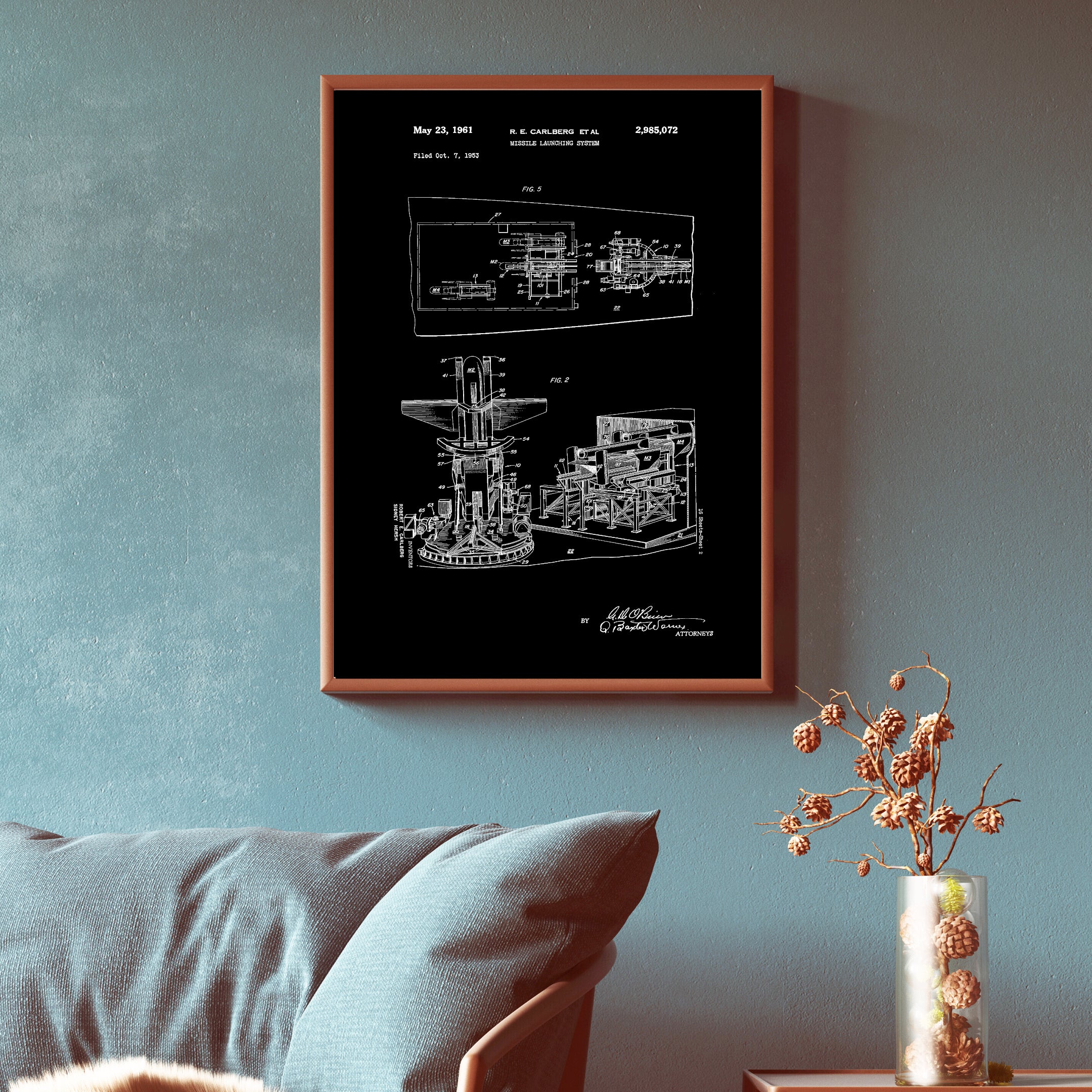 Vintage Cold War Missile Launching System Canvas Art Print - Historical Military Decor for Home, Office & Man Cave