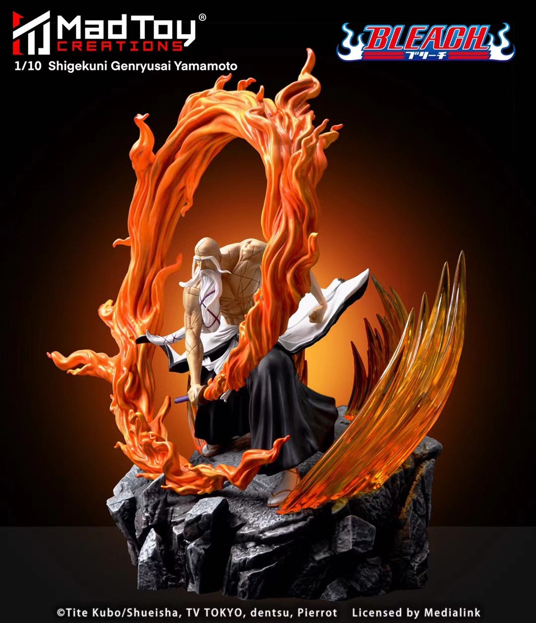 Medialink x MadToy Creations Licensed Yamamoto Genryuusai Shigekuni Anime Figure - Collectible Bleach Character Statue for Display & Home Decor | Perfect for Anime Fans & Manga Collectors