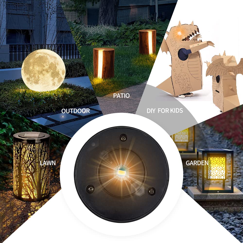 2PCS 7cm Waterproof Solar Light Replacement Parts - Top & Bottom (2.36inch) for Outdoor Solar Lanterns | Perfect for Garden, Patio, Pathway & Backyard Lighting
