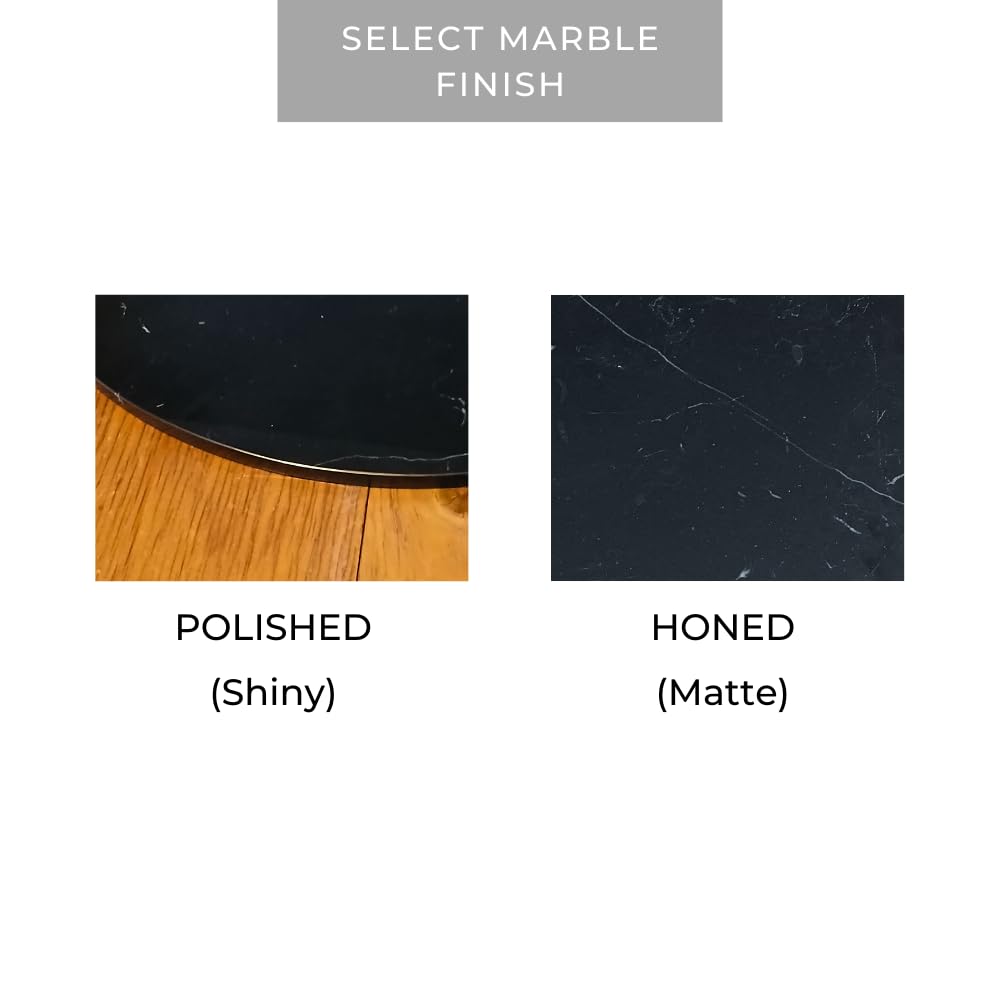 Custom Cut Round Black Marble Table Top - Nero Marquina Polished/Honed Stone for Cake Stands, Serving Trays, Centerpieces (13-22 Inch) - Perfect for Weddings, Restaurants & Home Decor