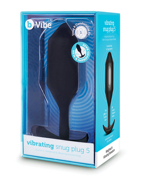 B Vibe Vibrating Snug Plug - Rechargeable Silicone Anal Plug for Men & Women - XXLarge Black - Perfect for Solo Play & Couples Intimacy