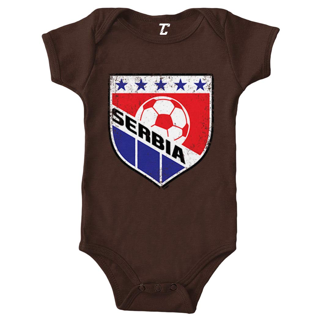 Tcombo Serbia Soccer Distressed Badge Bodysuit - Vintage Football Jersey for Fans & Players - Perfect for Match Days, Parties & Sports Events